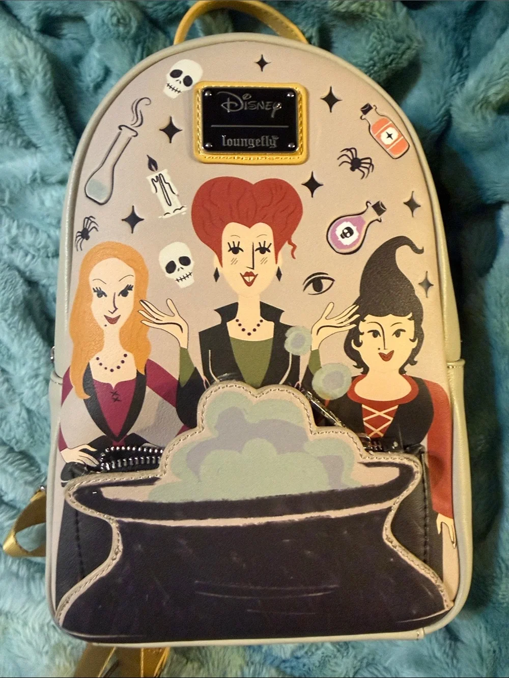 Loungefly Hocus Pocus Sanderson Sisters Mini Backpack - Beige, Black, Yellow